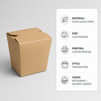 Contenitori da Asporto in Carta Kraft Personalizzati, Scatole Monouso per Sandwich