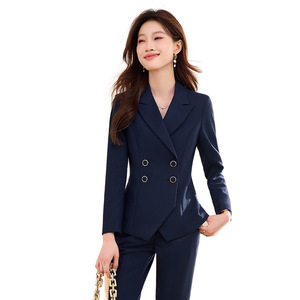 Women's Professional Suit Set Polyester Full Sleeve Anti-Wrinkle Office Lady Spring Workwear - Product Image 5