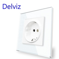 Delviz – panneau en verre cristal trempé, prise Standard ue, interface ca de prise électrique 16a, prise de courant murale européenne intégrée