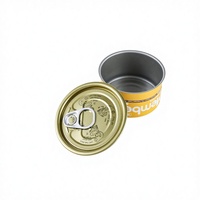 Boîtes métalliques rondes en fer blanc transparent doré 80g 90g 100g 160g 185g, 2 pièces, vides, de qualité alimentaire, pour thon