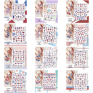 Autocollant drapeau américain nail art festival national 4 juillet autocollant lettres étoile en forme de coeur jour de l'indépendance autocollant pour ongles - Product Image 3