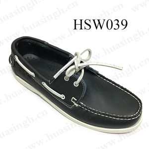 LXG-mocasines planos informales de corte bajo, zapatos náuticos con cordones, color negro, populares, de fábrica de África, precio barato, HSW039 - Product Image 2