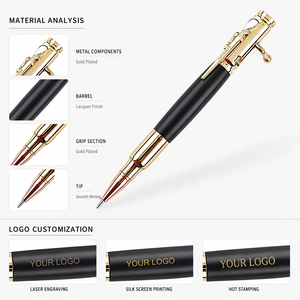 Bolígrafo creativo de acción de perno en forma de bala, Clip de diseño de rifle con logotipo personalizado, nuevo diseño, regalo de negocios, escritura de 1,0mm, estilo de mosquete de Metal - Product Image 3