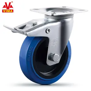 عالية الجودة لوحة عجلات الأزرق قطب المذرة لينة المطاط 200 كجم تحميل الصناعية عجلات عجلة