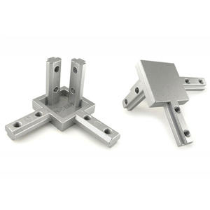 Toptan siyah anodize alüminyum 3-Way gizli köşeli mesnet inşaat köşe parantez ekstrüzyon çerçeve bağlayıcı - Product Image 5