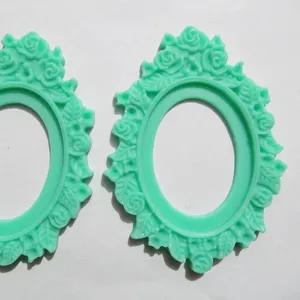 Oval Flatback Resin Hollow Frame Charm Finding Filigree Flower Border Base Setting Tray for 30mmx40mm Cabochon/Picture