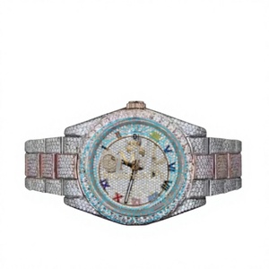 Top Quality Moissanite <b>Watch</b> <b>Men</b> Luxury Iced Out Diamond Automatic <b>Watch</b> Leather Strap <b>Waterproof</b> Business Casual Relogio - Product Image 1