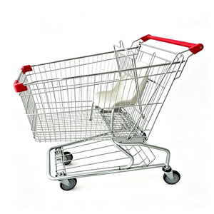 340L Commercial Supermarket Shopping <b>Cart</b> Heavy Duty Wire Mesh Large Capacity Silent Caster <b>Wheels</b> Grocery Use Use Set Kit - Product Image 1