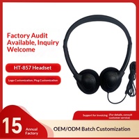 Vente directe usine Casque audio aviation Interface 3,5 mm Câble 1,2 m Matériau PP/PVC Télescopique pour train à grande vitesse Transfrontalier