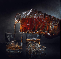 Carafe à vin en verre cristal 750 ml, style américain, transparente, cadeau d'affaires pour hommes, accessoires de bar, pour petit ami, mari