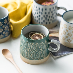 Promotion <span class=keywords><strong>personnalisée</strong></span> vente en gros <span class=keywords><strong>tasse</strong></span> arabe en relief en céramique <span class=keywords><strong>expresso</strong></span> porcelaine <span class=keywords><strong>tasse</strong></span> argile avec poignée ronde - Product Image 2