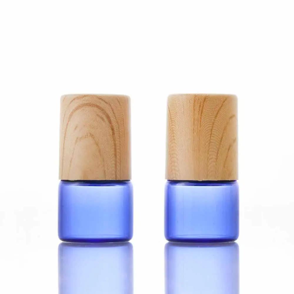 1ML 2ML 3ML Kosong Amber Roll Pada Botol Kaca untuk Minyak Esensial dengan Stainless Steel Roller Bola Hitam atau Putih Cap