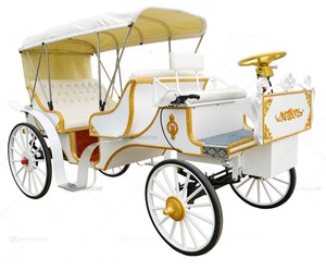 White Fresh and Elegant Sightseeing Carriage Special Transport Wedding Sightseeing Carriage Manufacturer for Sale - Product Image 1