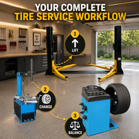Machine combinée démonte-pneus et équilibreuse de roues avec bras oscillant et équilibreuse numérique pour garage automobile et atelier