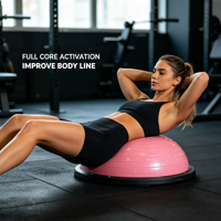 Tapis de yoga, demi-ballon d'équilibre en PVC, ballon d'entraînement Pilates pour la maison et la salle de sport, vente en gros, OEM, personnalisation en usine