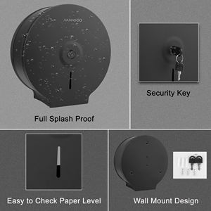 Porte-papier toilette en acier inoxydable noir 201/304, distributeur de rouleaux de papier toilette jumbo, distributeur de rouleaux - Product Image 6