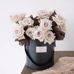 Quà Tặng Bảo Quản Rose Bao Bì Hộp Hoa Với Nắp Ribbon Xử Lý Tùy Chỉnh Rose Gold Logo Stamping Big Vòng Đặt Hộp Hoa Giấy, Quà Tặng Bảo Quản - Product Image 6