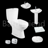 WC Parma deux pièces à prix bas, importé d'Afrique, vente en gros d'usine, siphon 250 mm, ensemble de lavabo et de toilettes