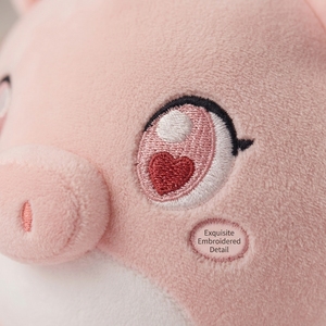 Couverture en peluche ronde personnalisée, écologique et douce, en forme de <span class=keywords><strong>cochon</strong></span>, pour animaux en peluche, cadeau de Saint-Valentin ou d'anniversaire, OEM ODM - Product Image 3