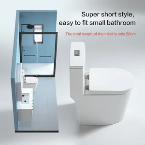 CaCa Modern White Toilet Bowl S-trap Ceramic Siphonic Water Closet Floor Mounted 1 Piece Toilet Wc