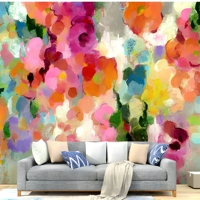 Lukisan Mural Dinding 3D Motif Bunga Prancis Ramah Lingkungan Tahan Air Dapat Dilepas untuk Latar Belakang TV Kamar Tidur, Seni Dinding Ruang Tamu, Kain Hiasan Dinding