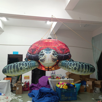 Tortue géante gonflable, modèle de tortue de mer gonflable de dessin animé avec éclairage LED