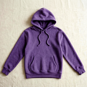 <b>Men's</b> <b>Purple</b> <b>Hoodie</b> Pullover Regular Fit Knitted Sweatshirt with Pocket Solid Casual Autumn Hooded Top - Product Image 1
