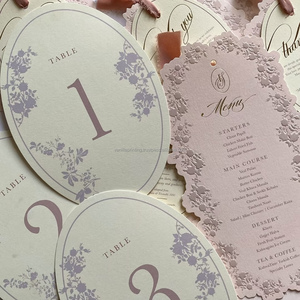 Tarjetas de Felicitación de Cartón con Logotipo Personalizado Impreso en Letterpress con Relieve y Forma de Concha de Papel Elegante - Product Image 1