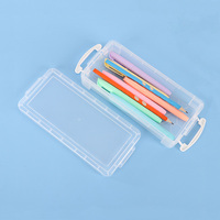 Boîtes à crayons transparentes en plastique pour enfants, boîtes de rangement en plastique pour fournitures scolaires, boîtes de rangement pour fournitures artistiques