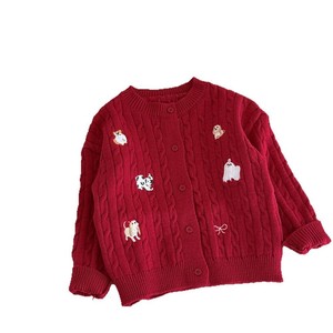 Child Star Circle Girls Cable Knit Sweater Cartoon Embroidery Spring Autumn Wear - Product Image 5