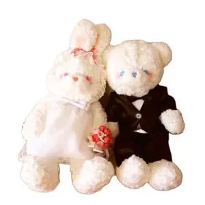 CE/ASTM 2024 New Wholesale Customized Soft Wedding Bear & Rabbit Plush Toys Stuffed Animal Plushies Decoration For Wedding