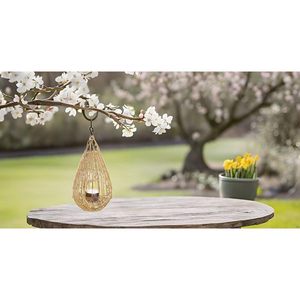 Bougeoir en métal pour cage de nid d'oiseau avec décor de lumière de jardin suspendu pour balcon, terrasse ou table - Product Image 1