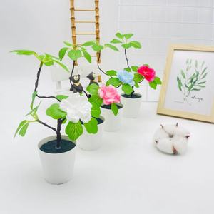 Plante artificielle Paulon Bonsaï 18 cm de haut, pot en mousse flexible pour la décoration de la maison et du bureau - Product Image 2