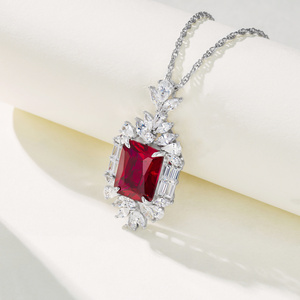 925 Silver Cultivated <b>Ruby</b> <b>Necklace</b> Shines at Fashion Parties, Festivals, Birthdays, and Makes a Great Gift for Girls L - Product Image 4