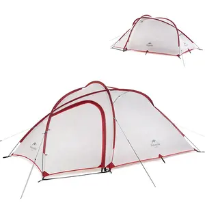 Naturehike barraca de acampamento, hiby versão atualizada 2 3 homem 20d de nylon com camada dupla de alumínio e resistente ao ar livre