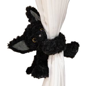 새로운 패션 새로운 데본 렉스 블랙 펠리스 고양이 인형 귀여운 검은 고양이 봉제 장난감 웅크 리기 고양이 박제 동물 봉제 인형 - Product Image 1