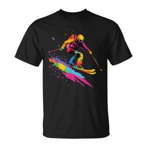 Camiseta de esquí colorida, unisex, talla mediana para adultos, diseño vibrante, ropa deportiva - Product Image 1