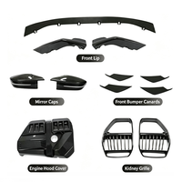 Kit carrosserie en fibre de carbone sèche pour BMW G82 M4 2021-2022 : Lame avant, jupes latérales, diffuseur arrière, spoiler, calandre – Kit de conversion automobile