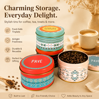 JYB – boîte en fer blanc en métal de qualité alimentaire, mini forme ronde, chocolat, thé, café, grains de café en poudre, boîte en fer blanc de noël avec couvercle