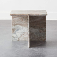 GOLDTOP ODM/ODM Meubles de luxe italiens Table de chevet en marbre d'onyx rose Table d'appoint en marbre haut de gamme à vendre