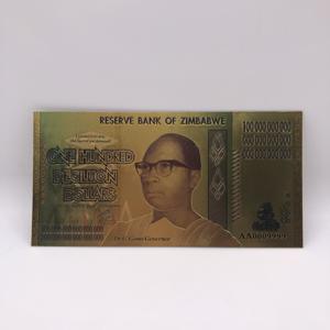Billete de Banco de Oro de Zimbabue de 100 Quintillones de Dólares, Conmemorativo, de Colección, con Número de Serie Diferente y Recubrimiento UV - Product Image 3