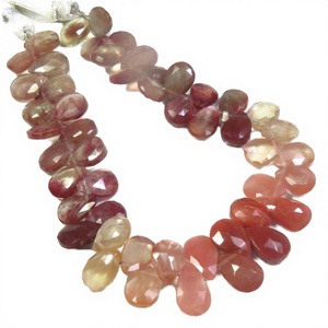 High Grade Andesine Labradorite 9-11.5mm Natural <b>Red</b> Faceted Cut Pear <b>Beads</b> 90 Carat 8" Strand Gemstone Necklace for Jewelry - Product Image 3