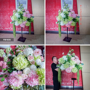 Centros de Mesa Decorativos con Bola de Flores Grandes de Hortensias Rosadas y Blancas Hechas a Mano para Bodas, Fiestas y Eventos - Product Image 3
