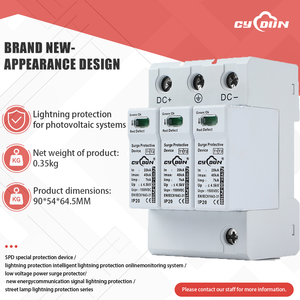 อุปกรณ์ป้องกันไฟกระชาก1500VDC 3P 20/40kA T1 + T2 PV ได้รับการรับรองมาตรฐาน <span class=keywords><strong>IEC</strong></span> CE - Product Image 3