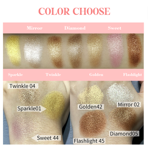 Nuevas llegadas Cara Cuerpo Resplandor Vegano Crueldad Libre Etiqueta privada Oro Rosa Brillo único Bronceador Maquillaje Polvo prensado Resaltador - Product Image 2