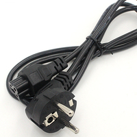 Câble d'alimentation CA industriel personnalisé 1M/2M/5M avec fiche UE 3 broches, conducteur en cuivre, isolation PVC et gaine en caoutchouc pour chargement d'ordinateur