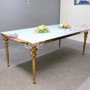 Venta al por Mayor 2026: Sillas y Mesas Rectangulares Modernas de Lujo de Vidrio y Acero Inoxidable para Bodas, Eventos y Fiestas VIP - Product Image 3