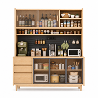 Buffet mural moderne en bois massif de style européen, multifonctionnel, pour vin et thé, armoire de rangement durable pour cuisine et salle à manger
