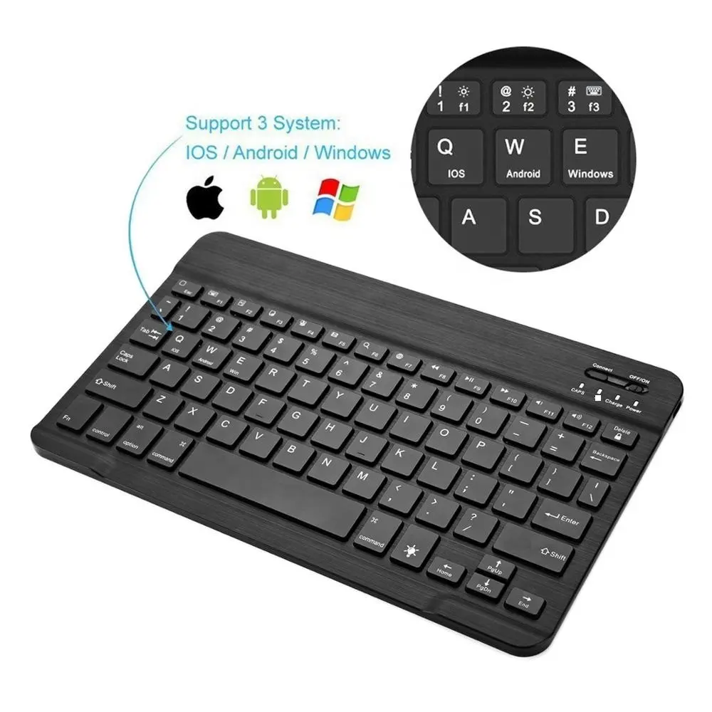 Universal Mini 10 inch Slim Wireless Blue tooth Keyboard For Tablet PC Android Phone iPad iMac