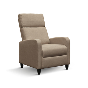 Susanna Recliner Chair Cream Fabric Indoor Metal Base Comfortable Lounge <b>Seat</b> - Product Image 1